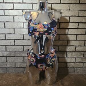 Black Chinese Dragon SHEIN Bikini Set
